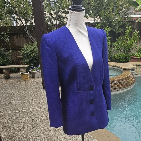 Saks Gifth Avenue 100% wool blazer 10 - Picture 1 of 13